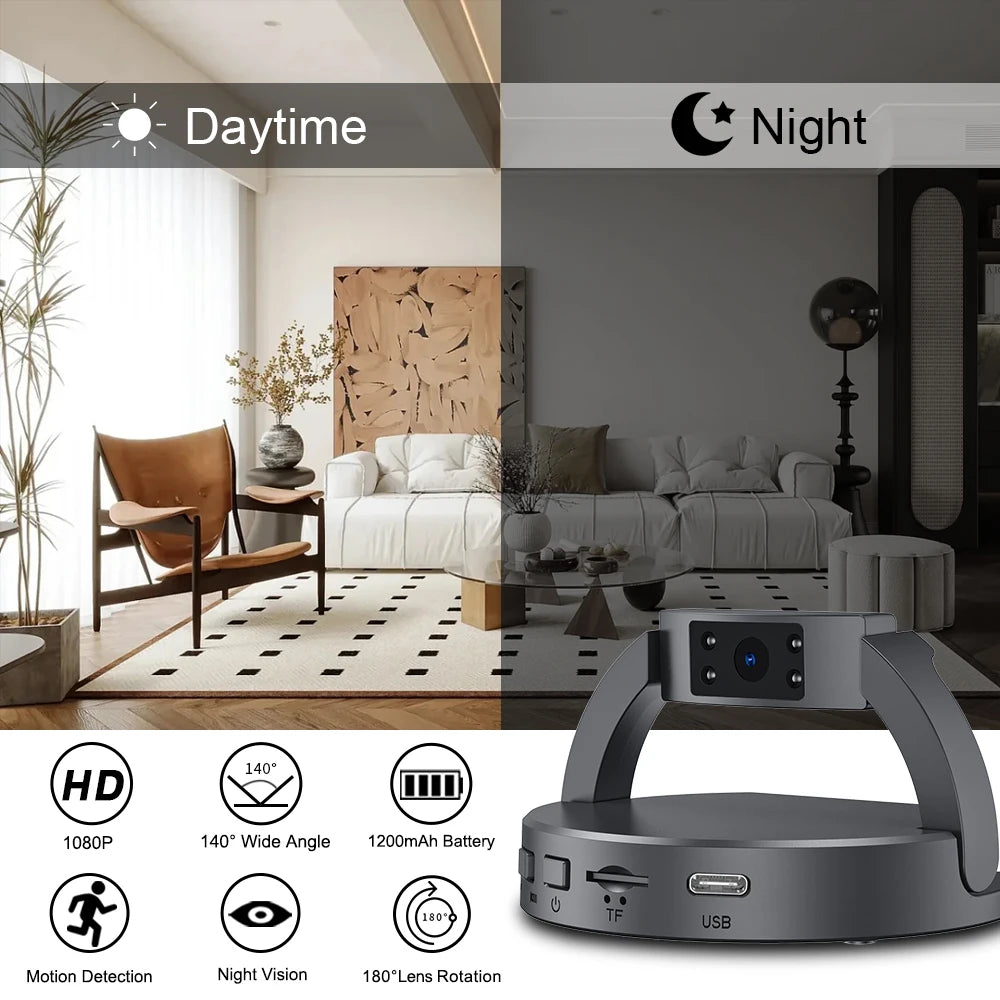 Mini Spy Camera 1080P - Portable, Motion Detection, 10-Hour Battery Life, No WiFi Needed