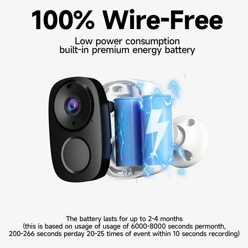 Wireless Outdoor Security Camera 2K 3MP Battery Powered WiFi with Spotlight Siren & 2-Way Audio, Waterproof - Camshield Hub