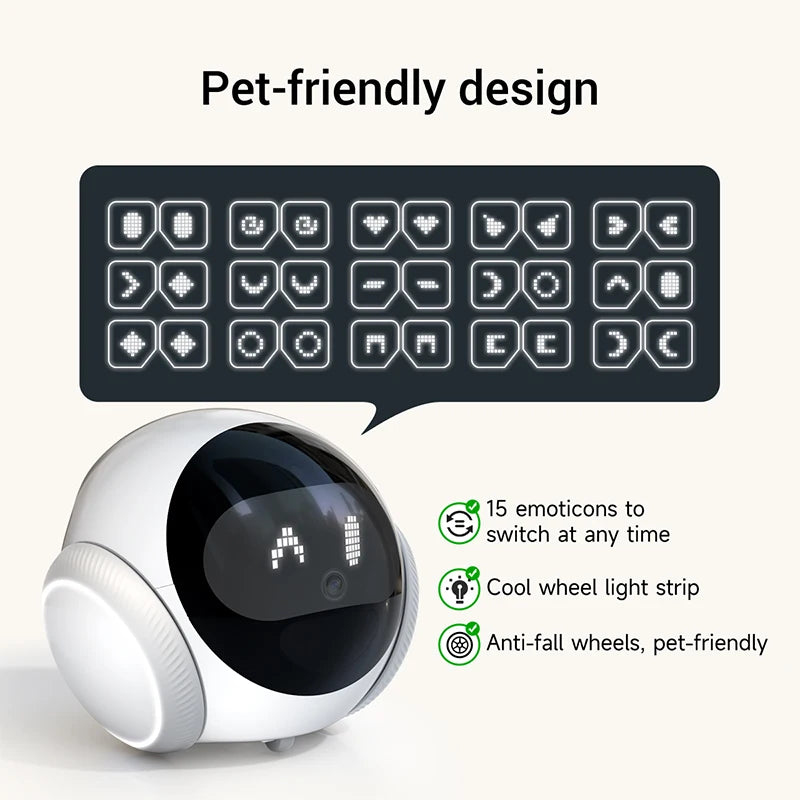 AIOOK 2K HD Robot Camera with Automatic Charging, 5G WiFi, Night Vision, Mobile Pet Tracking & Remote View via TUYA App