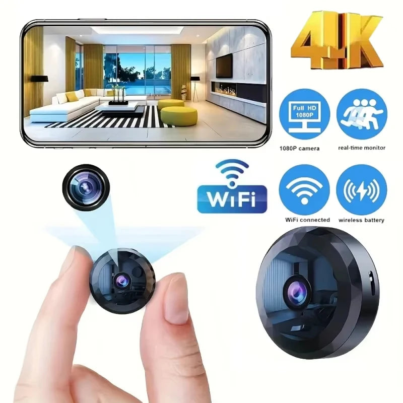 4K Wireless Security Camera - Mini WiFi Baby Monitor with HD Video, Voice Surveillance, Night Vision, and Protection Features 2026