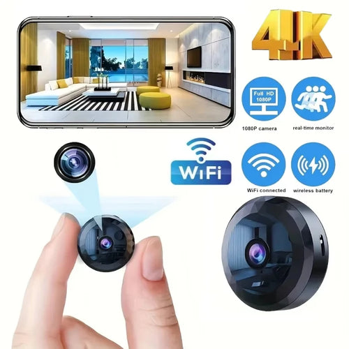 4K Wireless Security Camera - Mini WiFi Baby Monitor with HD Video, Voice Surveillance, Night Vision, and Protection Features 2026