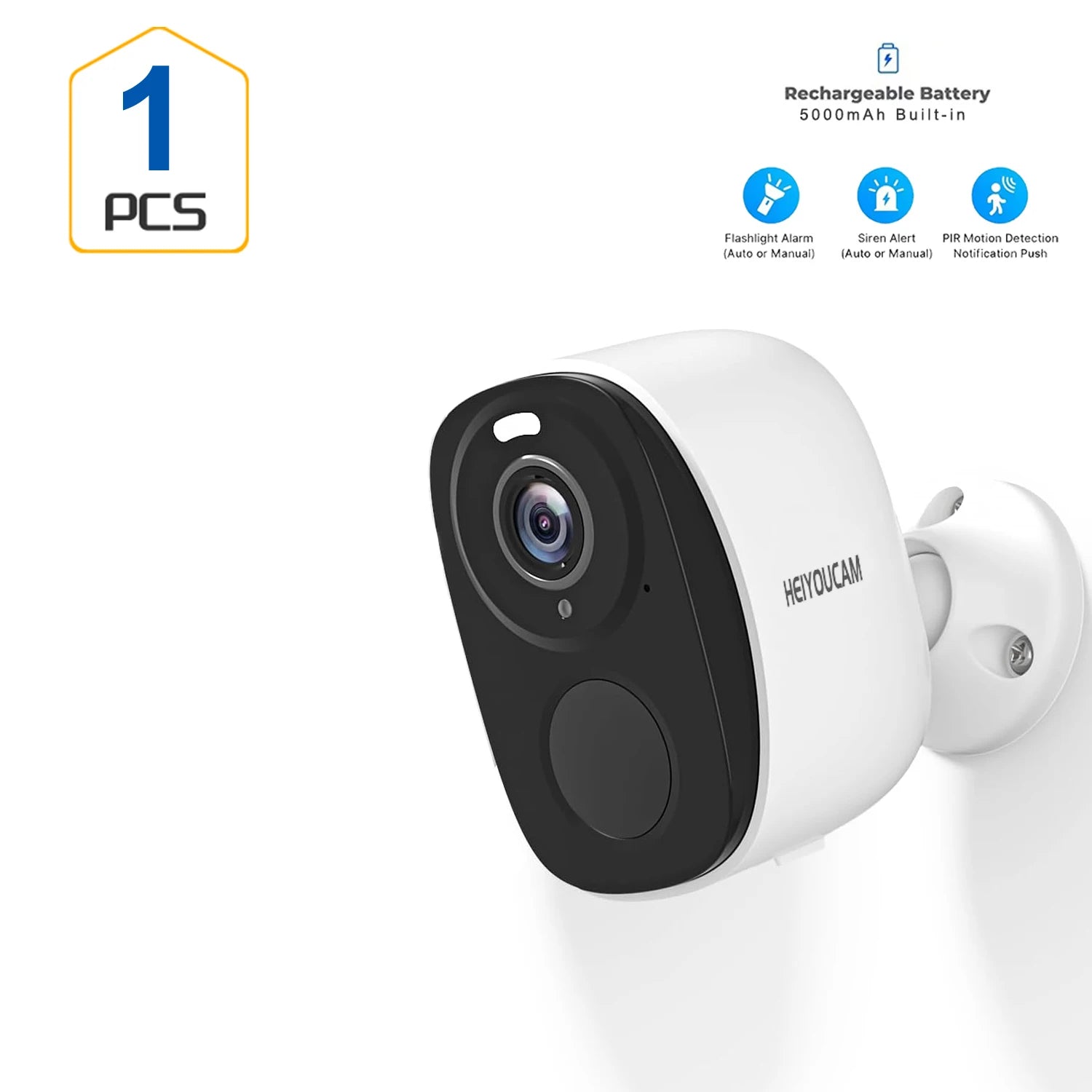 Wireless Outdoor Security Camera 2K 3MP Battery Powered WiFi with Spotlight Siren & 2-Way Audio, Waterproof