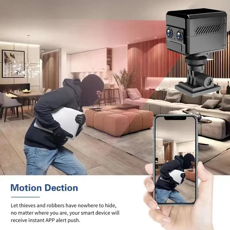 4K UHD Mini Security Camera with 8X Dual-Lens, Night Vision, and 4000mAh Low Power PIR Human Detection - OKAM Pro - Camshield Hub
