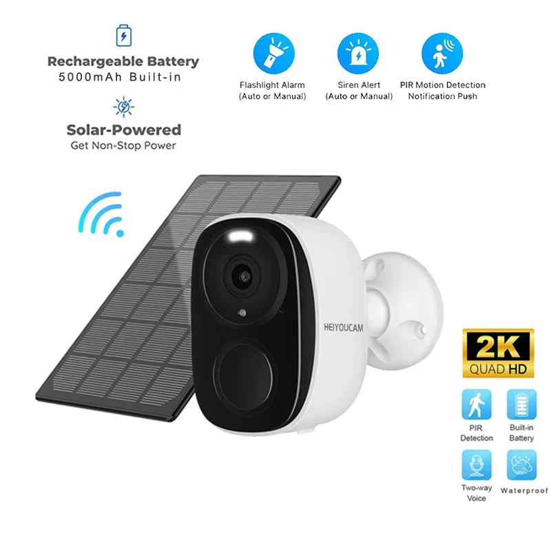Wireless Outdoor Security Camera 2K 3MP Battery Powered WiFi with Spotlight Siren & 2-Way Audio, Waterproof - Camshield Hub